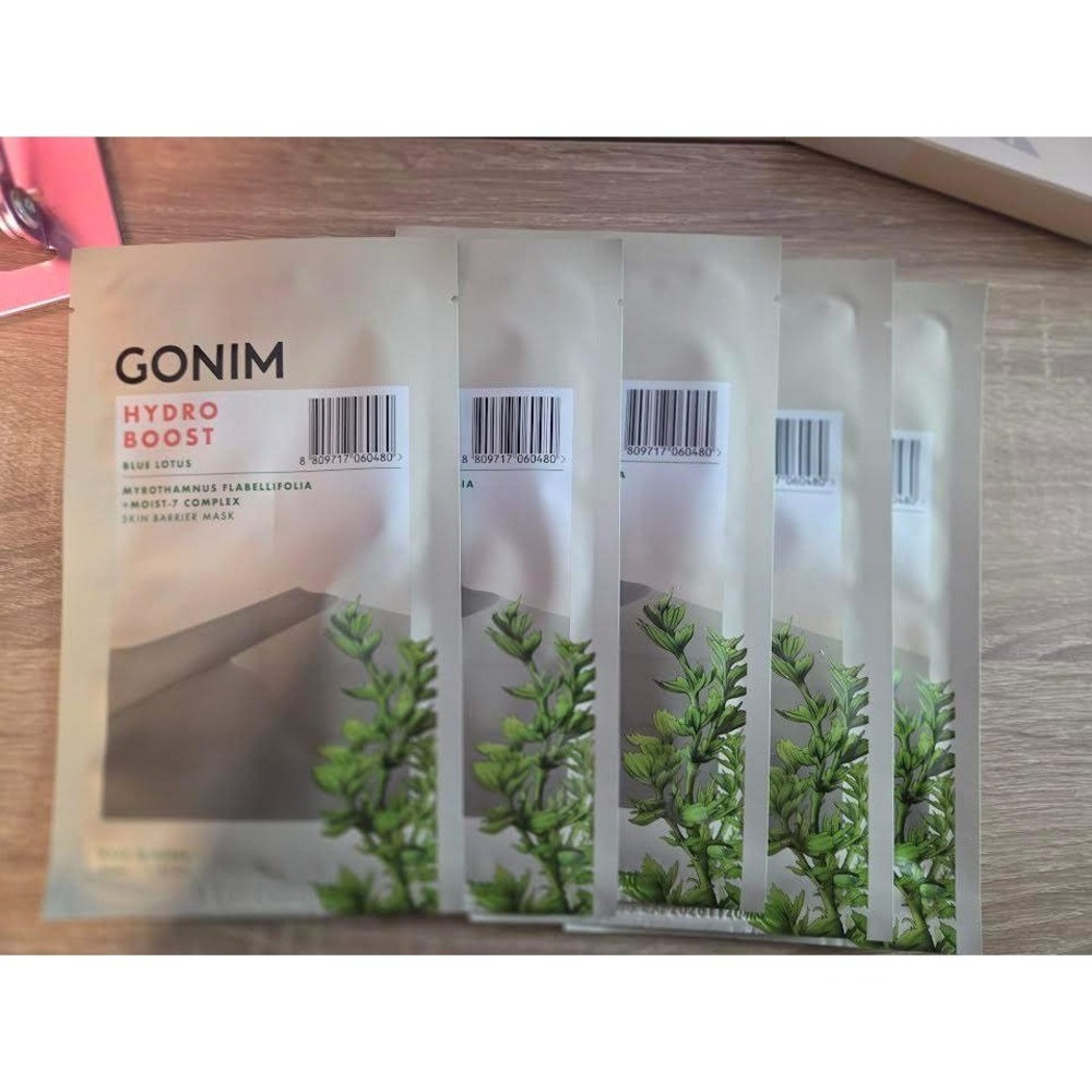 GONIM Hydro Boost Blue‎ Lotus Skin Barrier Mask 5 Pack Moisturizing Hydrating